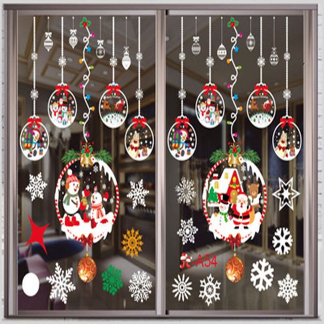 Qfdian Christmas Window Stickers Santa Claus Snowman Elk Stickers Mreey  Christmas Decoration For Home Xmas Wall Stickers Noel New