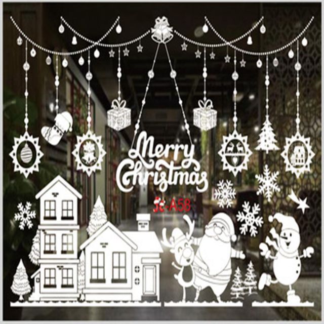 Qfdian Christmas Window Stickers Santa Claus Snowman Elk Stickers Mreey  Christmas Decoration For Home Xmas Wall Stickers Noel New