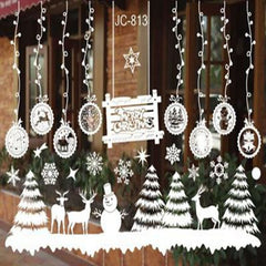 Qfdian Christmas Window Stickers Santa Claus Snowman Elk Stickers Mreey  Christmas Decoration For Home Xmas Wall Stickers Noel New