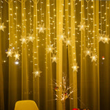 Qfdian Party decoration hot sale new Indoor Outdoor Christmas Snowflake LED String Light Flashing Fairy Lights Curtain Light Garland For Holiday Party New Year Decor