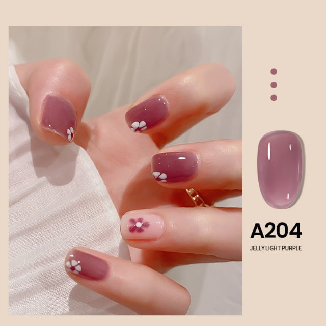 7.3ml Summer Pudding Gel Nail Polish Transparent Jelly Polish Top Coat Soak Off UV Gel Art Nail Varnish Semi Permanent