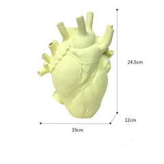 Qfdian New Year's gift Anatomical Heart Shape Flower Vase Nordic Style Flower Pot Dried Vases Sculpture Desktop Plant Pot for Home Decor Ornament Gifts