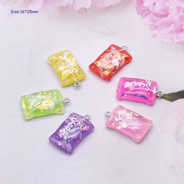 QFDIAN Variety Of Kind Cute Candies Resin Pendants Crafts DIY Making Findings Handmade Jewelry for Children DIY Earring Necklace