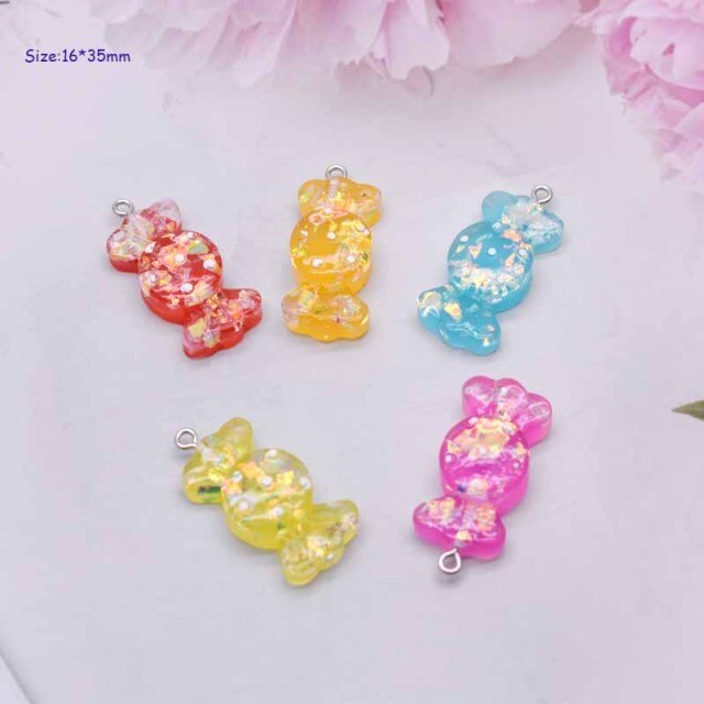 QFDIAN Variety Of Kind Cute Candies Resin Pendants Crafts DIY Making Findings Handmade Jewelry for Children DIY Earring Necklace
