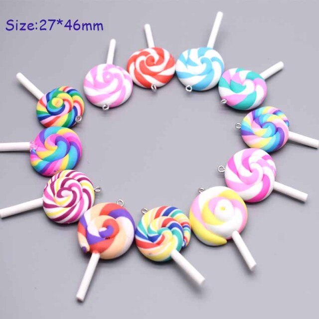 QFDIAN Variety Of Kind Cute Candies Resin Pendants Crafts DIY Making Findings Handmade Jewelry for Children DIY Earring Necklace