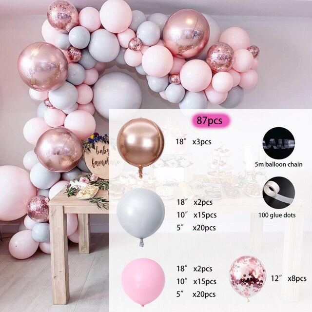 Qfdian Party decoration hot sale new 87/169Pcs Macaron Balloon Garland Arch Kit Christmas Wedding Birthday Balloon Party Decoration Baby Shower Balloon Arch Kit