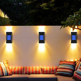 Qfdian Party decoration 2/6 LED Solar Lamp Outdoor Waterproof Street Lighting Wall Lamps Powerful Solar Powered Light for Garden Home Country Decoration