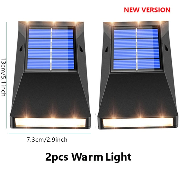 Qfdian Party decoration 2/6 LED Solar Lamp Outdoor Waterproof Street Lighting Wall Lamps Powerful Solar Powered Light for Garden Home Country Decoration