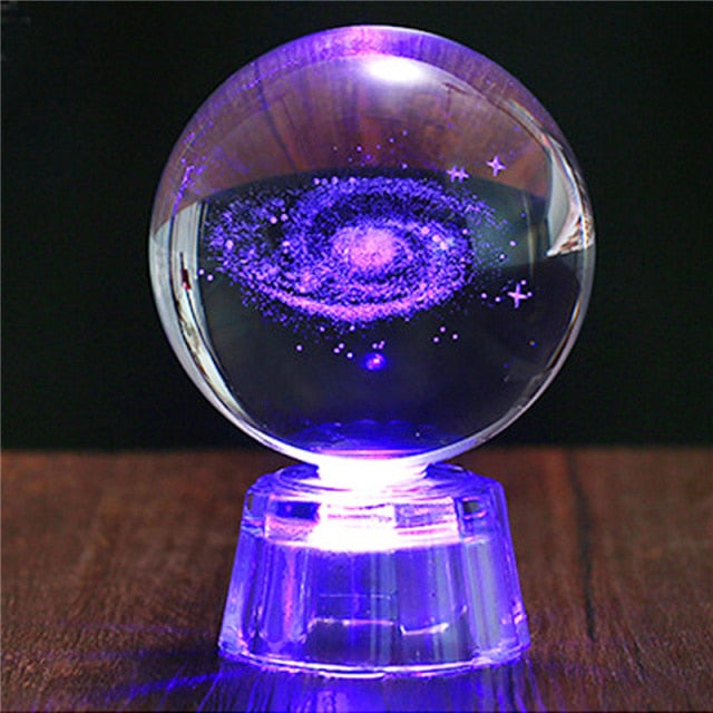 qfdian Dandelion Elk 3D Crystal Ball Luminous Ornaments Light Up Snow Globe Night Light Home Decoration Creative Crystal Gift