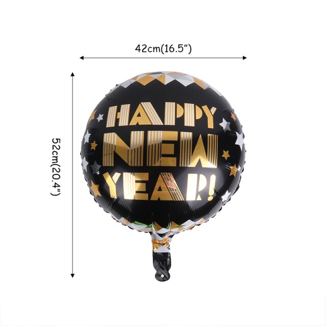 Qfdian New Years Eve Party Supplies Foil Balloon Black Gold Bottle Helium Globos Digit Air Balloon Christmas Happy New Year Decorations