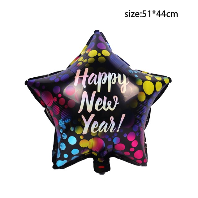 Qfdian New Years Eve Party Supplies Foil Balloon Black Gold Bottle Helium Globos Digit Air Balloon Christmas Happy New Year Decorations