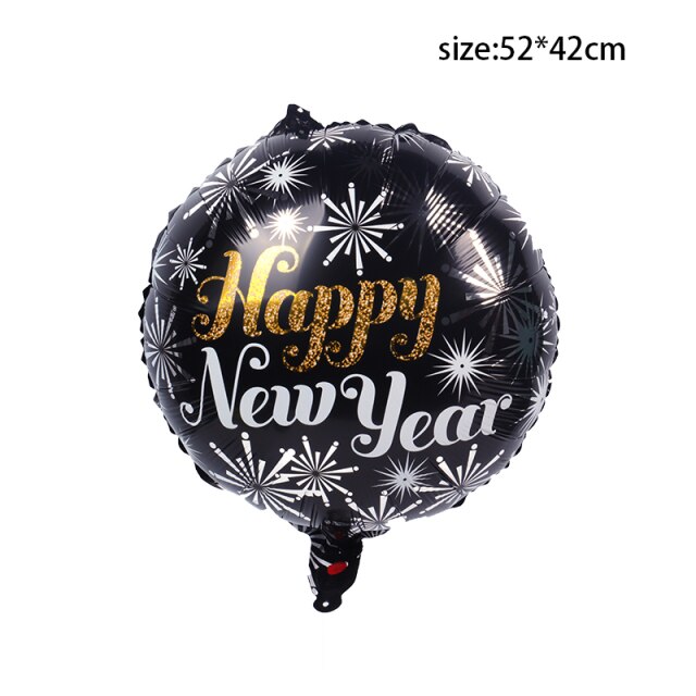 Qfdian New Years Eve Party Supplies Foil Balloon Black Gold Bottle Helium Globos Digit Air Balloon Christmas Happy New Year Decorations