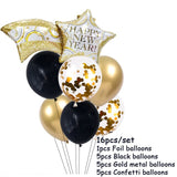 Qfdian New Years Eve Party Supplies Foil Balloon Black Gold Bottle Helium Globos Digit Air Balloon Christmas Happy New Year Decorations