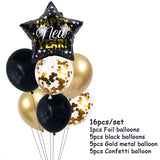 Qfdian New Years Eve Party Supplies Foil Balloon Black Gold Bottle Helium Globos Digit Air Balloon Christmas Happy New Year Decorations