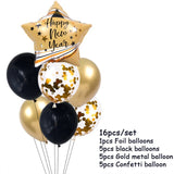 Qfdian New Years Eve Party Supplies Foil Balloon Black Gold Bottle Helium Globos Digit Air Balloon Christmas Happy New Year Decorations