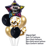 Qfdian New Years Eve Party Supplies Foil Balloon Black Gold Bottle Helium Globos Digit Air Balloon Christmas Happy New Year Decorations