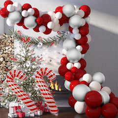 Qfdian Christmas decor ideas gifts for her Christmas Party Decoration Balloon Garland Kit Christmas Eve Latex Balloon Cane Candy New Year Party Decoration Supplies