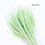 Qfdian New Year's gift 50Pcs Real Wheat Ear Flower Natural Dried Flowers Wedding Party Decoration Plant DIY Vase Dining Table Home Decor Wheat Bouquet
