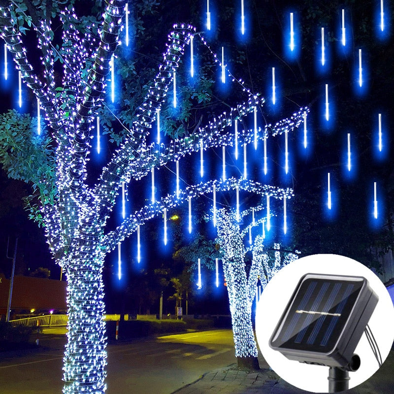 Solar LED Meteor Shower Light Holiday String Light Waterproof Fairy Garden Decor Outdoor Led Street Garland Christmas Decoration