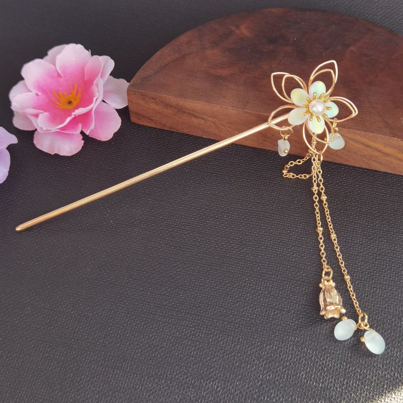 Qfdian gifts for her Chinese Style Hanfu Hair Stick Vintage Women Metal Hair Fork Hair Chopsticks Hairpin Woman Jewelry Hair Clip Accessories