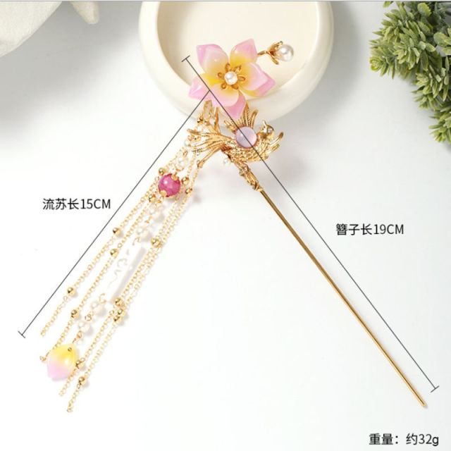 Qfdian gifts for her Chinese Style Hanfu Hair Stick Vintage Women Metal Hair Fork Hair Chopsticks Hairpin Woman Jewelry Hair Clip Accessories