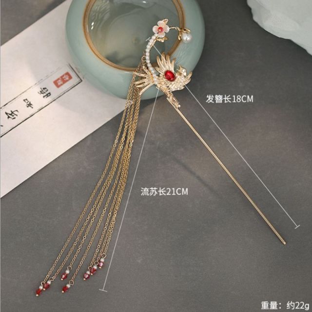 Qfdian gifts for her Chinese Style Hanfu Hair Stick Vintage Women Metal Hair Fork Hair Chopsticks Hairpin Woman Jewelry Hair Clip Accessories