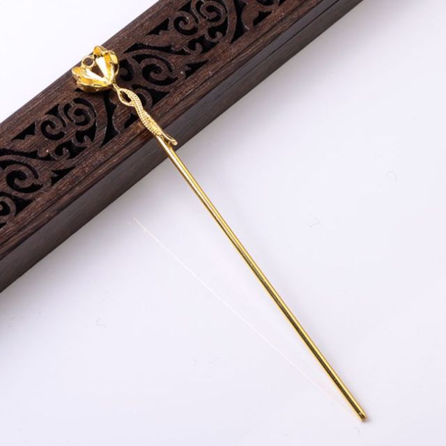 Qfdian gifts for her Chinese Style Hanfu Hair Stick Vintage Women Metal Hair Fork Hair Chopsticks Hairpin Woman Jewelry Hair Clip Accessories