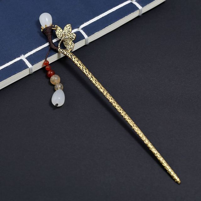 Qfdian gifts for her Chinese Style Hanfu Hair Stick Vintage Women Metal Hair Fork Hair Chopsticks Hairpin Woman Jewelry Hair Clip Accessories