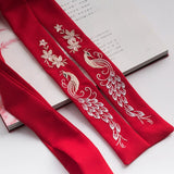 Qfdian  valentines day gifts for her China Ancient Style Flower Hanfu Embroidery Hair Band Fairy Hair Ribbon Chinese Wedding Party Headbands Bride Hair Accessories