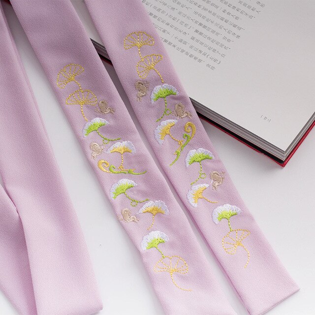 Qfdian  valentines day gifts for her China Ancient Style Flower Hanfu Embroidery Hair Band Fairy Hair Ribbon Chinese Wedding Party Headbands Bride Hair Accessories