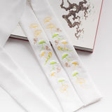 Qfdian  valentines day gifts for her China Ancient Style Flower Hanfu Embroidery Hair Band Fairy Hair Ribbon Chinese Wedding Party Headbands Bride Hair Accessories