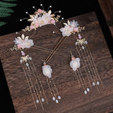 Qfdian Holiday gift Antique Hanfu headwear hairpin female hair hairpin step tassel accessories bride costume wedding hair accessories suit