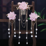 Qfdian Holiday gift Antique Hanfu headwear hairpin female hair hairpin step tassel accessories bride costume wedding hair accessories suit