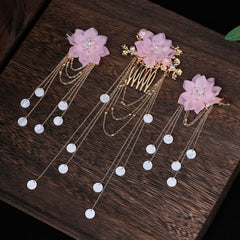 Qfdian Holiday gift Antique Hanfu headwear hairpin female hair hairpin step tassel accessories bride costume wedding hair accessories suit