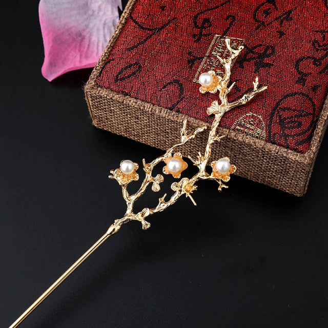 Qfdian gifts for women hot sale new Hair Clip Hanfu Hair Stick Bun Dragonfly Hairpins Retro Hair Accessories for Women U-shaped Hair Forks Tassel Duckbill Clip