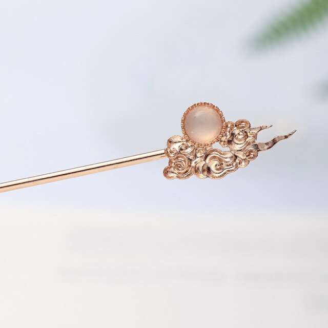 Qfdian Chinese Vintage Style Hairpin Sticks Women Chinese Traditional Hair Pins Long Ancient Dress Accessories Hanfu Casual Collocation