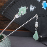 Qfdian Vintage Chinese Style Hanfu Hair Stick Women Metal Glaze Hair Fork Hair Chopsticks Hairpin Woman Hair Jewelry Accessories