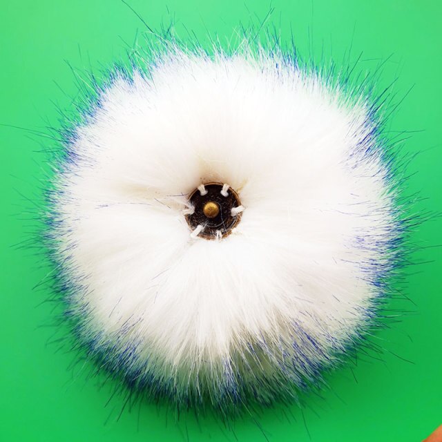 Qfdian dorm decoration ideas 1PC Fluffy Faux Fox fur 12CM Pompoms Pom-Poms with Press Stud/Button or Elastic Loop for Beanie knitting Hats DIY Accessorsories