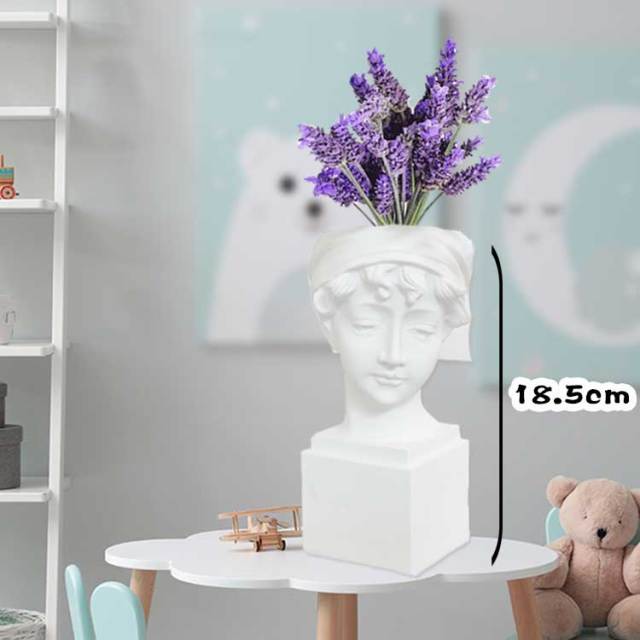 Qfdian valentines day gifts Nordic Vase Home Decor Vase Creative Human Head Portrait Flower Vases Room Decoration Resin David Flower Vase Room Decor