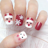 Qfdian Christmas 24Pcs Flat Top Fake Nails Artificial Nails For Lady Christmas False Nails New Design Daily Decoration For Manicure