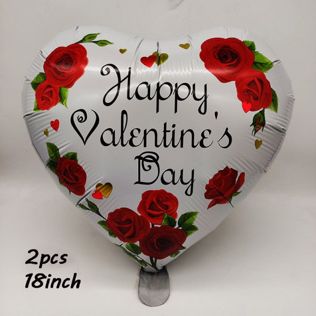 Qfdian valentines day decorations for the home 18inch Metallic Red Heart Ruby Agate Red Balloons Wedding Background Room Decoration Love Letter Balloon Valentines Decor