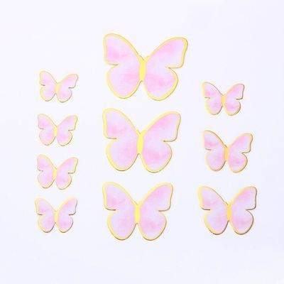 Qfdian Party gifts Party decoration hot sale new gifts for Baby Butterfly Cake Toppers Happy Birthday Cake Toppers Valentine Cake Decoration DIY Painted For Wedding Birthday Party Baby Shower