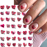 Qfdian valentines day gifts 1Pcs Valentines Nail Decor Stickers 3d Design Heart Letter Rose Flower Sexy Girls Manicure Sliders Nail Decoration