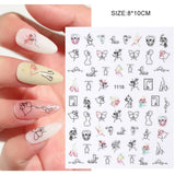 Qfdian valentines day gifts 1Pcs Valentines Nail Decor Stickers 3d Design Heart Letter Rose Flower Sexy Girls Manicure Sliders Nail Decoration