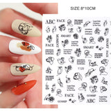 Qfdian valentines day gifts 1Pcs Valentines Nail Decor Stickers 3d Design Heart Letter Rose Flower Sexy Girls Manicure Sliders Nail Decoration