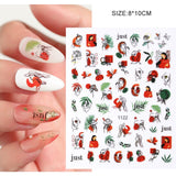 Qfdian valentines day gifts 1Pcs Valentines Nail Decor Stickers 3d Design Heart Letter Rose Flower Sexy Girls Manicure Sliders Nail Decoration