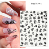 Qfdian valentines day gifts 1Pcs Valentines Nail Decor Stickers 3d Design Heart Letter Rose Flower Sexy Girls Manicure Sliders Nail Decoration