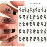 Qfdian valentines day gifts 1Pcs Valentines Nail Decor Stickers 3d Design Heart Letter Rose Flower Sexy Girls Manicure Sliders Nail Decoration