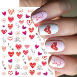 Qfdian valentines day gifts 1Pcs Valentines Nail Decor Stickers 3d Design Heart Letter Rose Flower Sexy Girls Manicure Sliders Nail Decoration