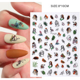 Qfdian valentines day gifts 1Pcs Valentines Nail Decor Stickers 3d Design Heart Letter Rose Flower Sexy Girls Manicure Sliders Nail Decoration